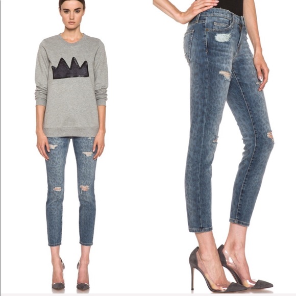 Current/Elliott Denim - Current Elliott The Stiletto Leopard Print Jean
